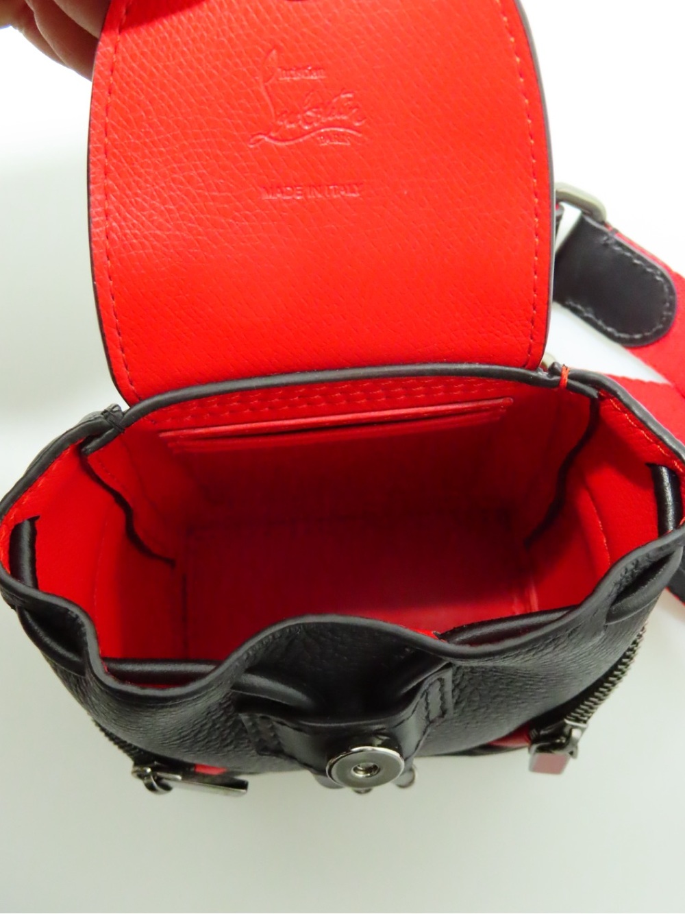 Christian Louboutin Explorafunk Backpack Mini Studded Black Red - Picture 5 of 8